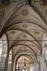 Capital of Austria Vienna, architectural and decoration elements on ceilling and arches  in old building