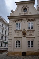 Capital of Austria Vienna, architectural and decoration elements of buildings in central part of city