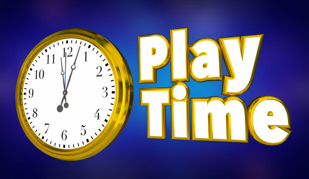 Play Time Clock Break Rest Relax Game Period 3d Illustration