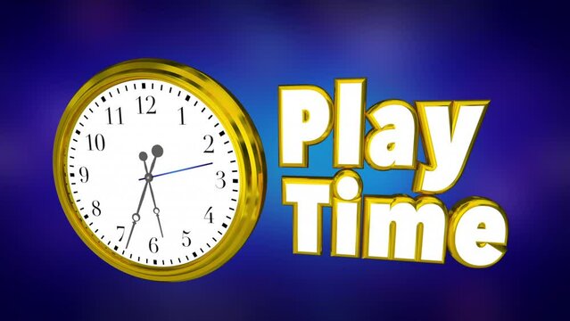 Play Time Clock Break Rest Relax Game Period 3d Animation