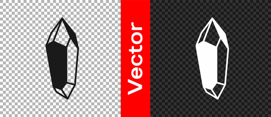 Black Magic stone icon isolated on transparent background. Fantasy crystal. Jewelry gem for game. Vector