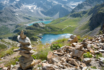Colle del Nivolet, Aosta Valley - 08 09 2021: The image captures the wonders of the road that leads...