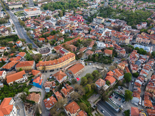 Naklejka premium Aerial sunset view of City of Plovdiv, Bulgaria