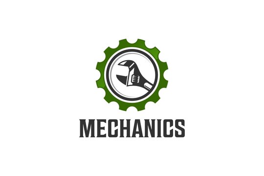 Cog gear wrench logo mechanical design engineering icon industry service