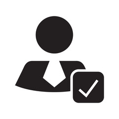 businessman ok icon or logo isolated sign symbol vector illustration - high quality black style vector icons
