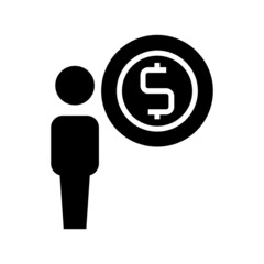 dollar broker icon or logo isolated sign symbol vector illustration - high quality black style vector icons
