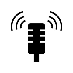 podcast icon or logo isolated sign symbol vector illustration - high quality black style vector icons
