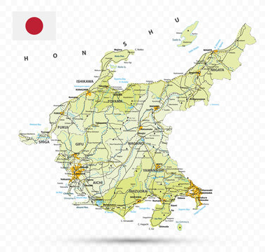 Chubu Map. Map Of Japan Prefecture