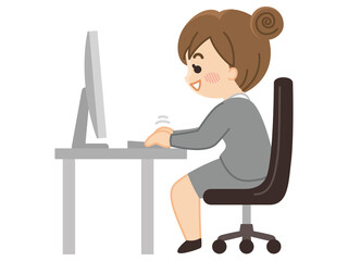 パソコンを操作するビジネスウーマン　デスクワーク