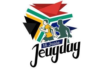 Translation: June 16. Youth Day. Youth day (Jeugdag) National day of South Africa Vector illustration. Suitable for greeting card, poster and banner.
