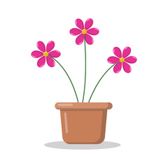 Naklejka na ściany i meble Vector illustration of pink flower. Suitable for poster, banner, social media post, or video editing needs