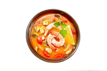 Soup Tom Yum in a bowl top