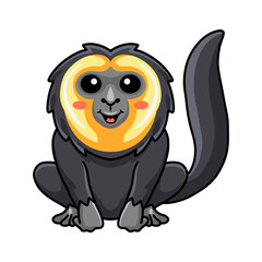 Cute little saki monkey cartoon