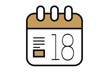 Calendar for day 18 with written information. Banner with informative calendar.