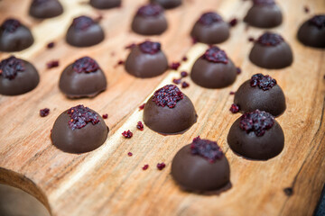 Homemade chocolate truffles dessert 