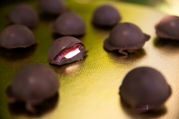 Obraz na płótnie Canvas Homemade chocolate truffles dessert 