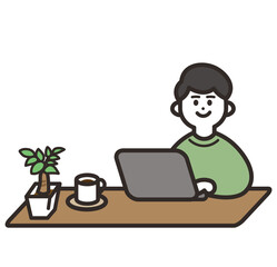 PCを使用している男性