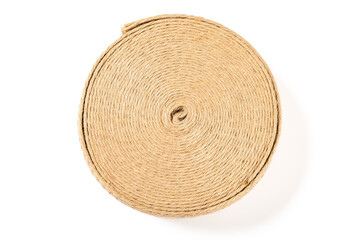 Fototapeta na wymiar roll of weaving strap on white background