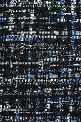 Blue and black tweed texture background - obrazy, fototapety, plakaty