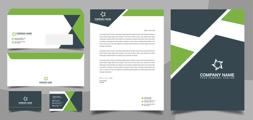 Corporate brand identity, stationary, letterhead, business card, envelope, cover design template