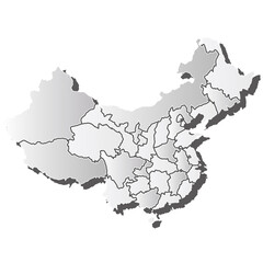 中国　地図　シルエット　アイコン