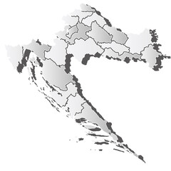 クロアチア　地図　シルエット　アイコン