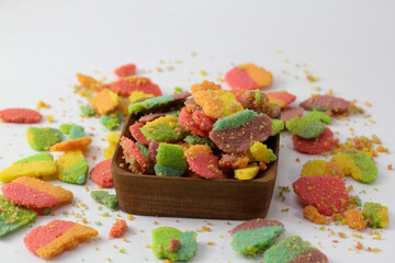 snack pelangi lidah kucing is colorful biscuit sweet taste