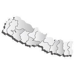 ネパール　地図　シルエット　アイコン
