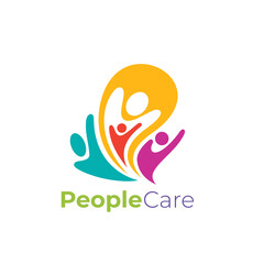 Family design template, community logo design, people care