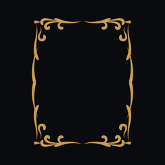 decorative photo frame and ornament, divider with floral in vintage style. Vector illustration.