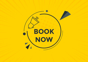 Book now button. Book now text web template. Modern web Banner template 