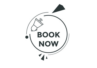 Book now button. Book now text web template. Modern web Banner template 