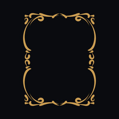 decorative photo frame and ornament, divider with floral in vintage style. Vector illustration.