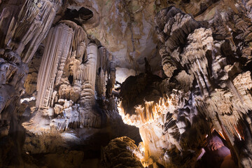 Natural rock formations in Grotte des Demoiselles, Ganges, France