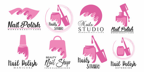 Vector logo design for manicure and nails salon