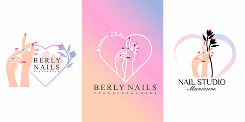 Vector logo design for manicure and nails salon