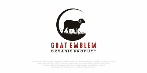 goat logo concept design vector