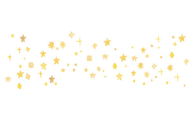 水彩画。水彩タッチのキラキラとした星イラスト。七夕の夜空。Watercolor painting. Glittering star illustration with watercolor touch. The night sky of Tanabata.