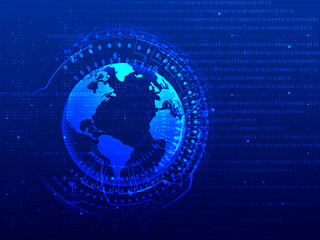 2d illustration global with background  