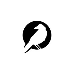 black crow logo design, Silhouette bird logos concept