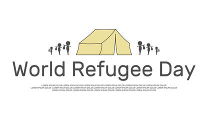 World Refugee Day concept in minimal cartoon style