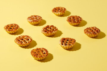 ineapple Pie or Nastar Keranjang, Popular as Ananas Tart. Pie Cruts with Pineapple Jam Inside and Topped with Lattice Pie. Popular for Hari Raya Lebaran