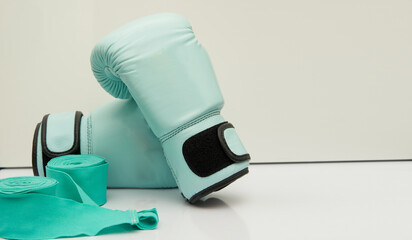 boxing gloves on floor no person in sport gear concept