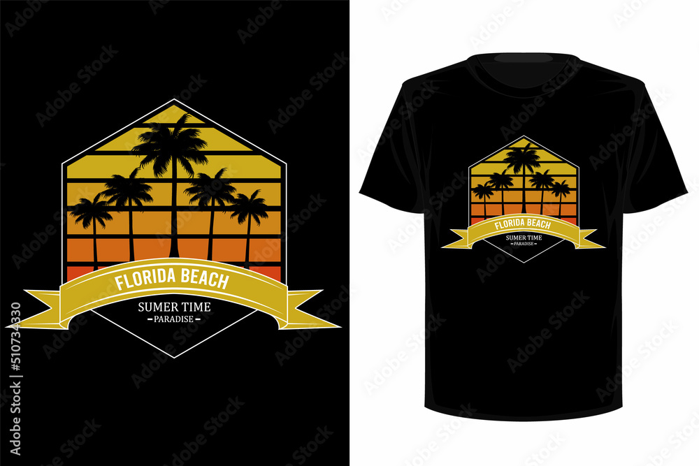 Wall mural Florida beach retro vintage t shirt design