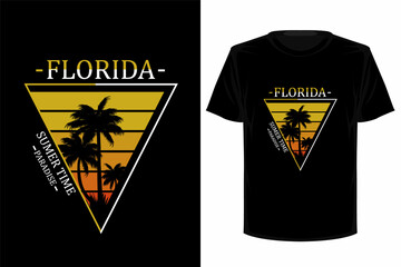 Florida beach retro vintage t shirt design