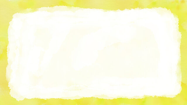 水彩絵具で塗りつぶしたような背景素材 フレーム 黄色 © regolith