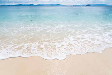 Beautiful wave of ocean on the beach.