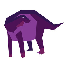 Colorful abstract geometric vector illustration of a prehistoric creature.