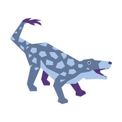 Obraz premium Colorful abstract geometric vector illustration of a prehistoric creature.