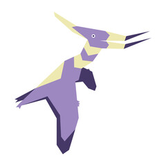 Colorful abstract geometric vector illustration of a prehistoric creature. © Diantimony